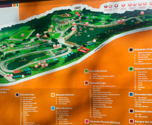 Foto do mapa do zoológico de São Paulo